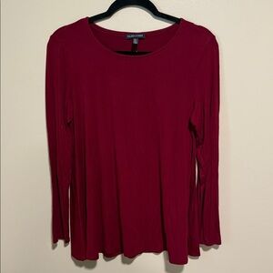 Eileen Fisher Burgundy Long Sleeve top size Small